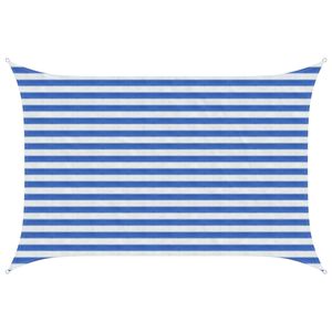 vidaXL Voile d'ombre 2 x 3,5 m HDPE Rectangulaire Bleu et Blanc