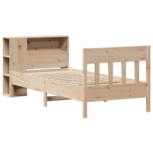 vidaXL Lit bibliothèque sans matelas 75x190 cm bois de pin massif