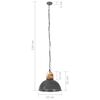 vidaXL Lampe suspendue industrielle Gris Rond 32 cm E27 Manguier
