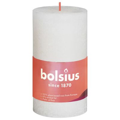 Bolsius Bougies pilier rustiques Shine 8 pcs 100x50 mm Perle douce