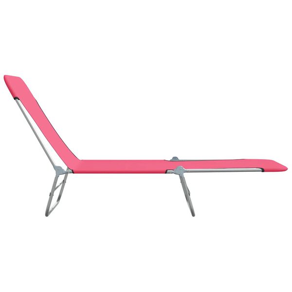 vidaXL Chaises longues pliables lot de 2 Acier et tissu Rose