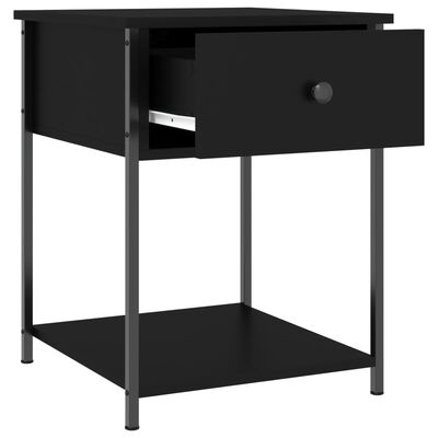 vidaXL Table de chevet noir 44x45x58 cm bois d’ingénierie