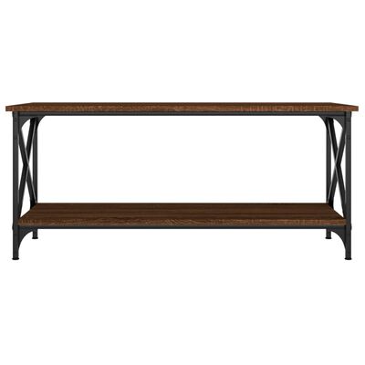 vidaXL Table basse Chêne marron 100x45x45 cm Bois d'ingénierie et fer