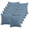 vidaXL Housse de coussin 12 pc HEERLEN Bleu 40 x 40 cm velours c&ocirc;tel&eacute;