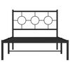 vidaXL Cadre de lit m&eacute;tal sans matelas avec t&ecirc;te de lit noir 100x190cm