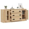 vidaXL Buffets 3 pcs Ch&ecirc;ne sonoma Bois d'ing&eacute;nierie