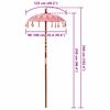 vidaXL Parasol balinais Rose 95 x 95 x 260 cm