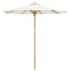 vidaXL Parasol de jardin &Oslash; 240 x 260 cm Bambou Rond Cr&egrave;me blanc