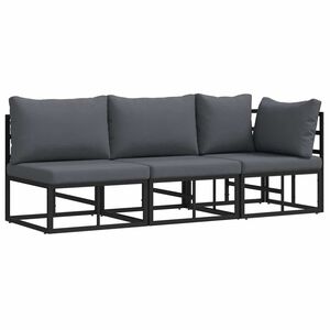 vidaXL 3 pc Mobilier de jardin M&eacute;tal Noir et anthracite