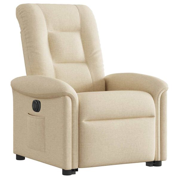 vidaXL Fauteuil inclinable &eacute;lectrique cr&egrave;me tissu