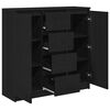 vidaXL Buffet avec tiroirs ch&ecirc;ne noir 100,5x35x98,5 cm bois ing&eacute;nierie