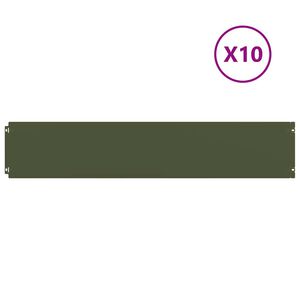 vidaXL Bordure de Pelouse 10 pc 20 x 103 cm Acier lamin&eacute; &agrave; froid