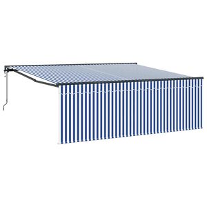vidaXL Auvent r&eacute;tractable Bleu et Blanc 400 &times; 300 cm