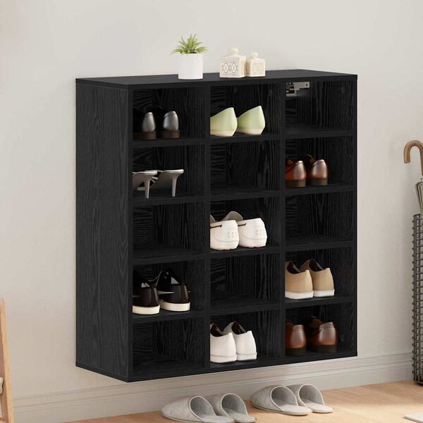 vidaXL Cabinet &agrave; chaussures Ch&ecirc;ne noir 77,5 x 30 x 83,5 cm