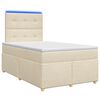 vidaXL Lit boxspring avec matelas Cr&egrave;me 120 x 190 cm Tissu