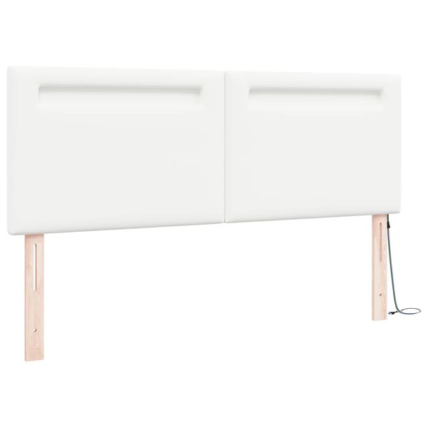 vidaXL T&ecirc;te de lit LED Blanc 160 cm Cuir synth&eacute;tique