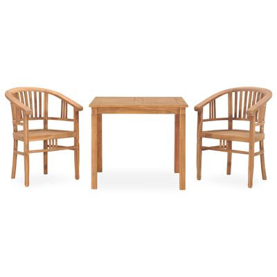 vidaXL Ensemble à manger de jardin 3 pcs Bois de teck solide