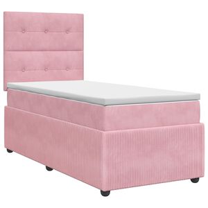 vidaXL Lit boxspring avec matelas Rose 80 x 200 cm Velours