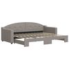 vidaXL Lit de jour avec gigogne sans matelas taupe 80x200 cm