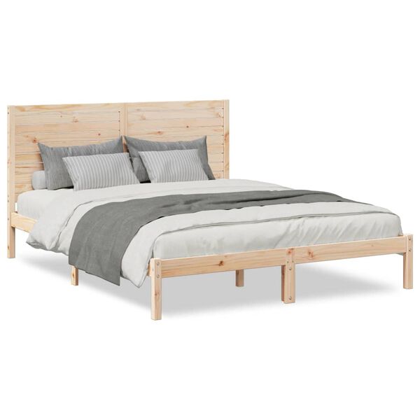 vidaXL Cadre de lit extra long sans matelas 140x220 cm bois massif