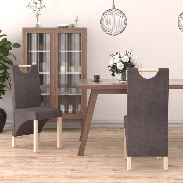 vidaXL Chaises &agrave; manger lot de 2 taupe tissu