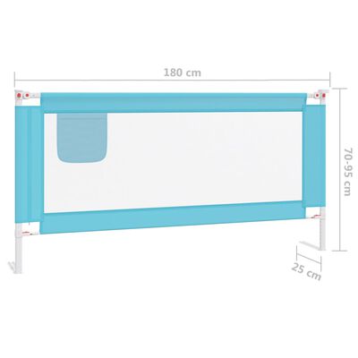 vidaXL Barrière de sécurité de lit d'enfant Bleu 180x25 cm Tissu