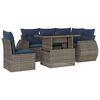 vidaXL Ensemble de canap&eacute; de jardin 6 pcs avec coussins gris r&eacute;sine tress&eacute;e