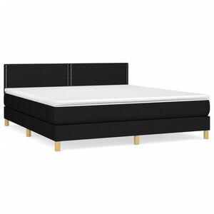 vidaXL Sommier &agrave; lattes de lit avec matelas Noir 160x200 cm Tissu