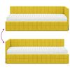 vidaXL Cadre de lit d'angle avec matelas 2 pcs Jaune Velours