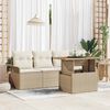 vidaXL Ensemble de canap&eacute; de jardin 5 pcs Beige Poly rotin