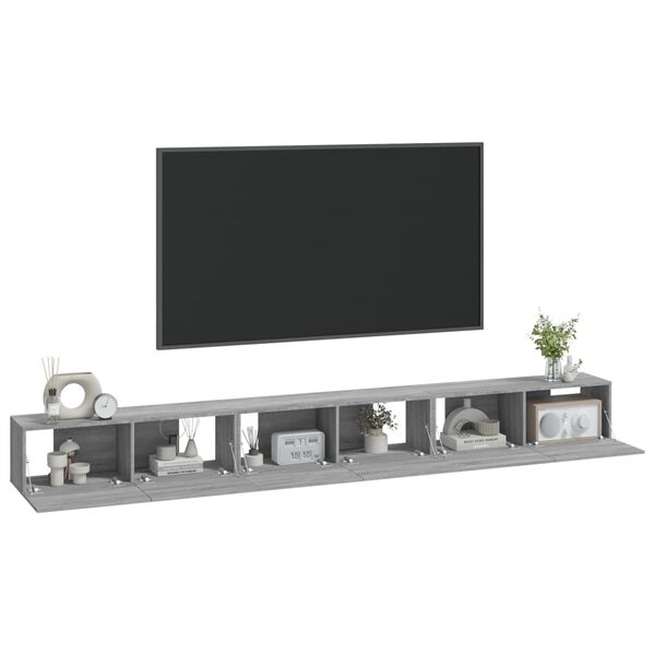 vidaXL Ensemble de meubles TV 3 pcs Sonoma gris Bois d'ing&eacute;nierie