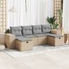 vidaXL Salon de jardin avec coussins 6 pcs beige r&eacute;sine tress&eacute;e