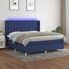 vidaXL Sommier &agrave; lattes de lit matelas et LED Bleu 160x200 cm Tissu