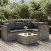 vidaXL Salon de jardin 5 pcs avec coussins Gris Résine tressée