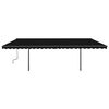 vidaXL Auvent automatique et capteur de vent et LED 6x3,5 m Anthracite