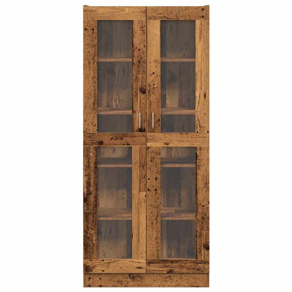 vidaXL Buffet haut vieux bois 82,5x30,5x185 cm bois d'ing&eacute;nierie