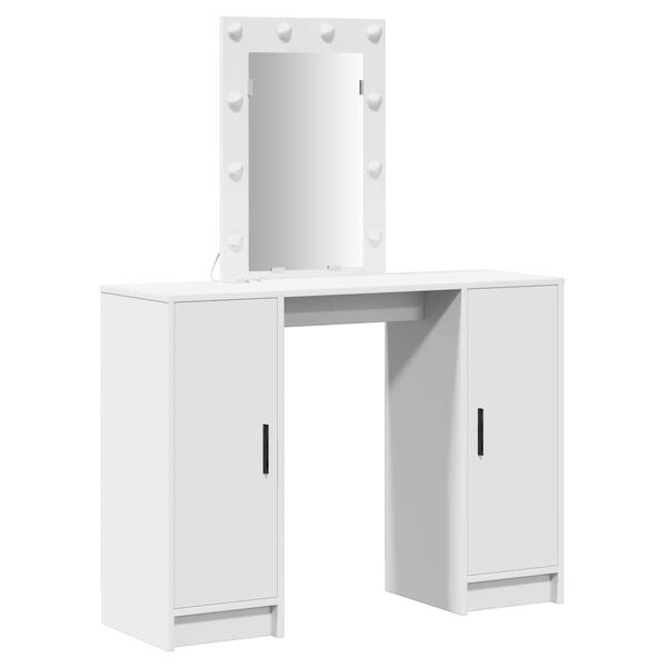 vidaXL Table de Toilette Blanc 102 x 33 x 135 cm Bois d'ing&eacute;nierie
