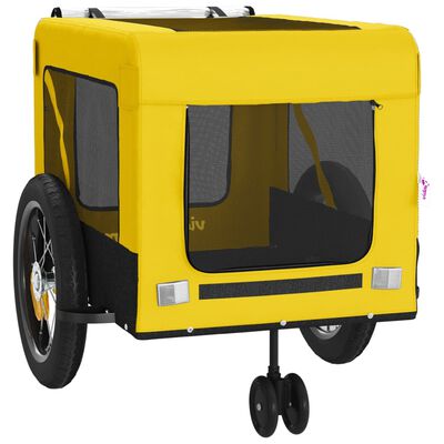 vidaXL Remorque de vélo pour animaux de compagnie jaune et noir
