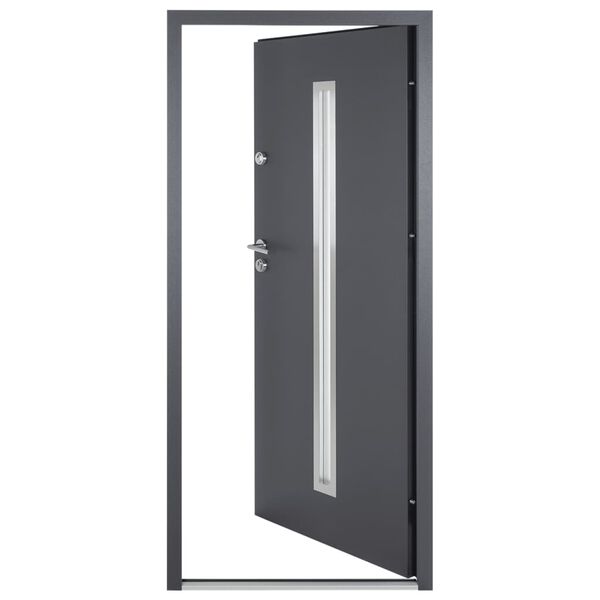 vidaXL Porte d'entr&eacute;e anthracite 90x200 cm aluminium