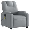 vidaXL Fauteuil de massage inclinable &eacute;lectrique gris clair tissu