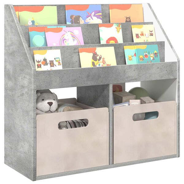 vidaXL Biblioth&egrave;que pour enfants Gris b&eacute;ton 72,5 x 29,5 x 69 cm