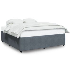 vidaXL Cadre de lit sans matelas gris fonc&eacute; 180x200 cm velours