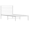 vidaXL Cadre de lit métal sans matelas avec tête de lit blanc 75x190cm