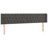 vidaXL T&ecirc;te de lit avec oreilles Gris fonc&eacute; 203x16x78/88 cm Velours