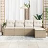 vidaXL Ensemble de canap&eacute; de jardin Beige polyrotin