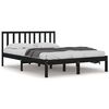 vidaXL Cadre de lit sans matelas noir bois de pin massif 135x190 cm