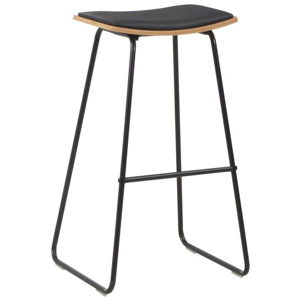 vidaXL Tabourets de bar lot de 6 noir similicuir