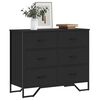 vidaXL Commode noir 91x35,5x74,5 cm bois d'ingénierie