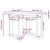 vidaXL Table basse cadre en O 50x50x35 cm bois de pin massif et acier