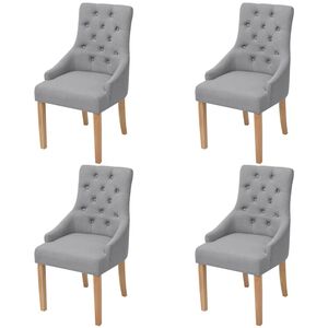 vidaXL Chaises &agrave; manger lot de 4 gris clair tissu
